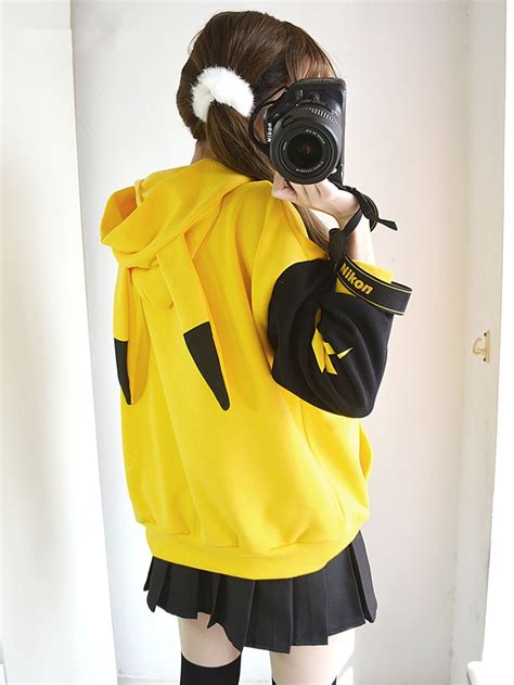 Yellow Hoodies Pokmon Cosplay Costume Rykamall