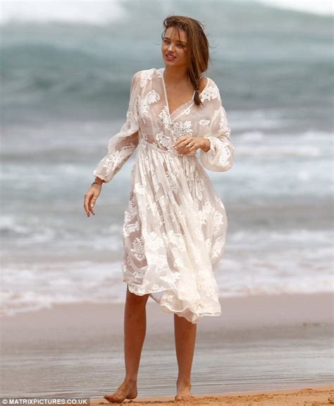 Miranda Kerr Shows Off Her Underwear In See Through Dress For Beauty Shoot On Sydney Beach