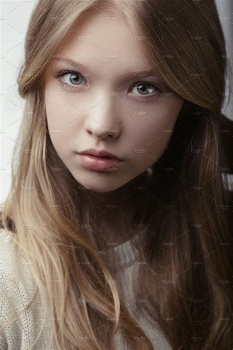 Beautiful Teen Girl Portrait Featuring Alone Attractive And