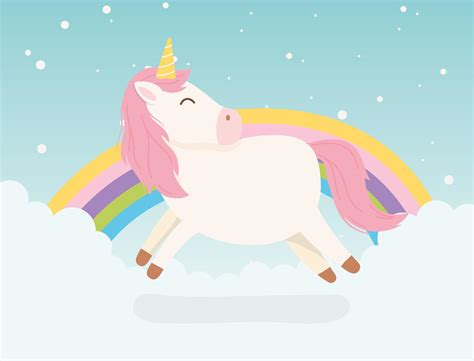 Unicorn Pink Hair Rainbow Decoration Magical Fantasy Cartoon Cute