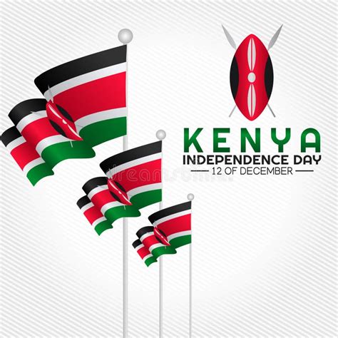 Kenya Independence Day Greeting Card Banner Horizontal Vector
