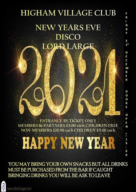 New Years Eve Party Higham Village Club