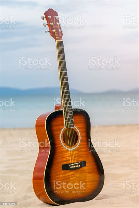 Guitar On The Beach Stock Photo Download Image Now Guitar Sand