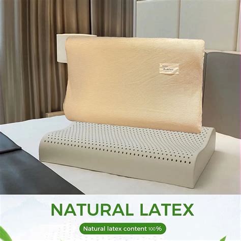 Thailand Natural Latex Pillow With Pillowcase Soft Rebound Neck Massage Wave Breathable