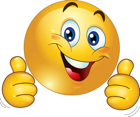 Two Thumbs Up Happy Smiley Emoticon Clipart I2clipart Royalty Free