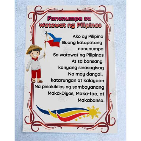 Presyo Ng Laminated Chart Panunumpa Sa Watawat Ng Pilipinas The Best Porn Website