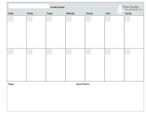 2 Week Schedule Template Printable Example Calendar Printable