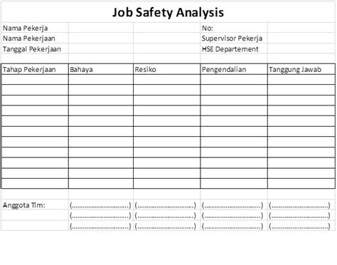 Contoh Job Safety Analysis Pertambangan Kunci Jawaban Buku Dan Soal