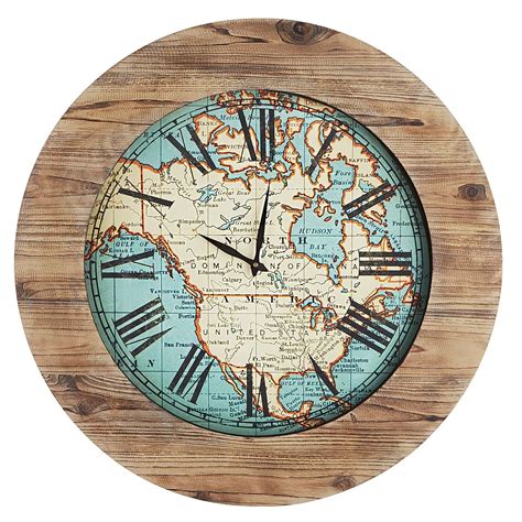 Cool World Map Wall Clock Decor Ideas World Map With Major Countries