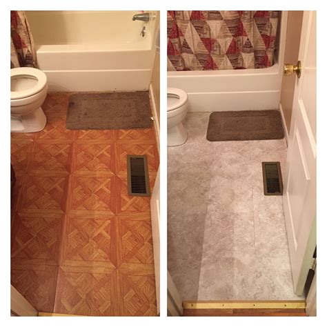 Before And After Of Armstrong Peel And Stick Floor Tile Peel And Stick