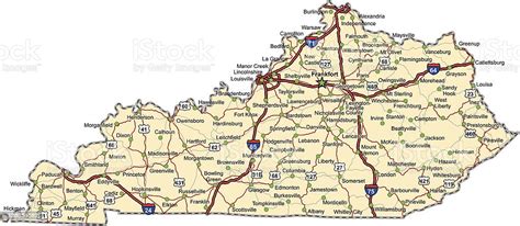 Vetores De Kentucky Mapa De Estrada Vector E Mais Imagens De Cidade