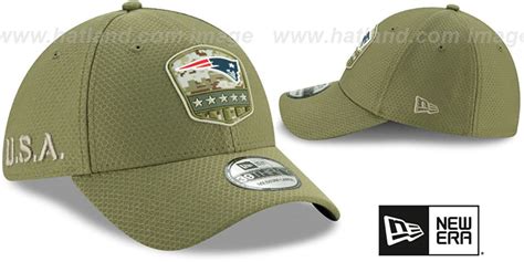 New England Patriots 2019 Salute To Service Flex Olive Hat