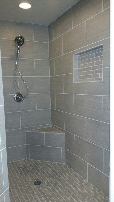 Horizontal Plank Tile Shower Bathroom Remodel Shower Shower Remodel