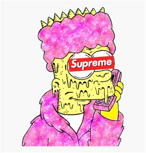 Bart Simpson Art Sticker Supreme Hd Png Download Kindpng