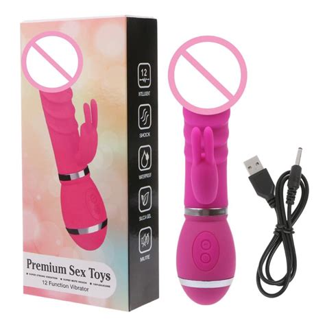 Buy Sex Toys Vibrating Dildos 12 Vibration Rabbit Vibrators Rotatable G Spot