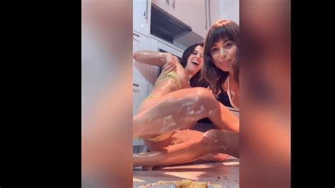 Cuties Abbie Maley And Riley Reid Caress Each Other In The Kitchen