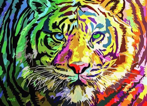 Colorful Tiger Painting By Anthony Mwangi Fine Art America