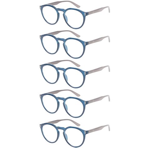 5 pack retro reading glasses men and women spring hinges round eyeglasses frames readers buy
