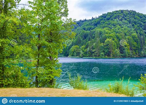 Plitvice Lakes National Park Colorful Landscape Turquoise Water In