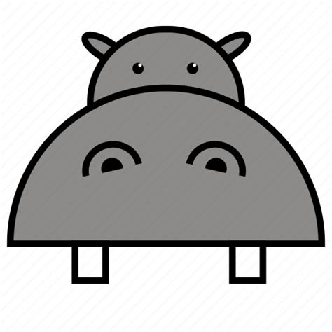 Animal Binatang Hippo Ikon Rounded Warna Icon Download On Iconfinder