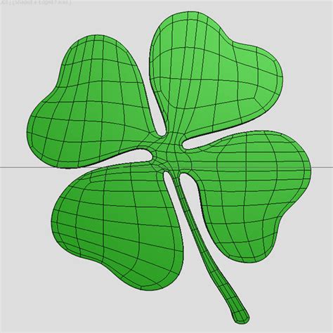 Clover Four Leaf Icon 3d Model Cgtrader