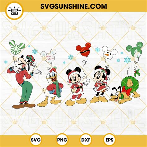 Mickey Mouse And Friends Christmas SVG, Christmas Disney Characters SVG