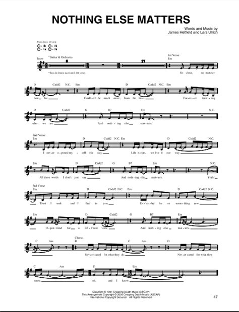 Nothing else matters bass tab pdf. Nothing Else Matters - Bass Tab | zZounds
