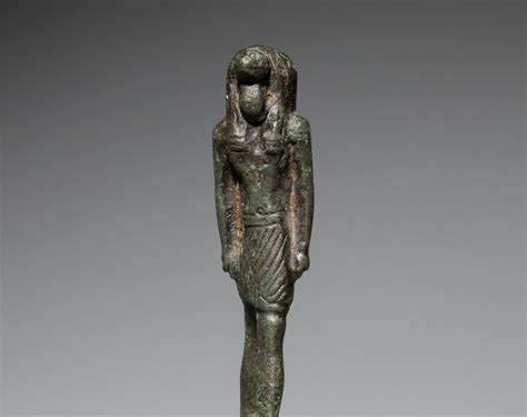 Oud Egyptisch Brons Amulet Van De Godin Nehebkau Late Periode 664