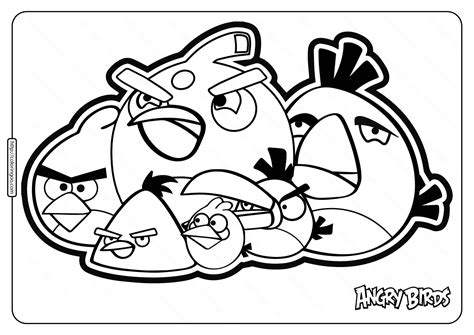 Angry birds is a game that started in 2009. Printable Angry Birds Pdf Coloring Pages