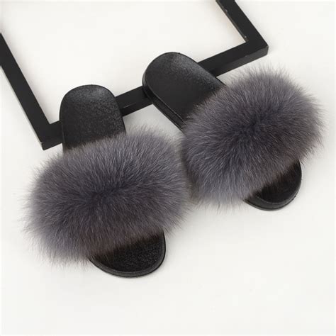 Wholesale Fox Fur Slippers For Women