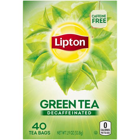 Lipton Green Tea Naturally Decaffeinated 40 Tea Bags 20 Oz 566 G