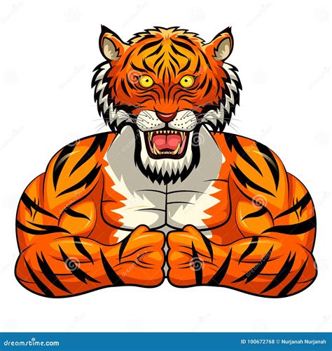 Angry Strong Tiger Mascot Stock Vector Illustration Of Predator