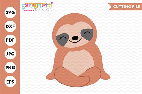 Sitting sloth SVG, cute sloth cutting file