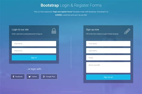 Bootstrap Login And Register Templates
