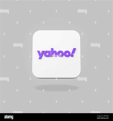Yahoo App Icon On Flat Gray Background Stock Photo Alamy