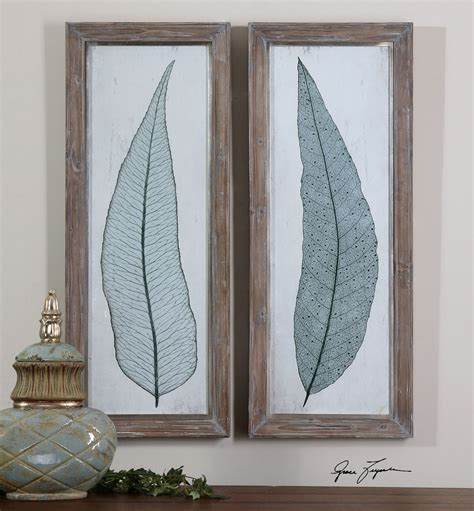 Tall Leaves Framed Art, Set of 2 | New_Uttermost | Grey framed art, Framed art sets, Framed art