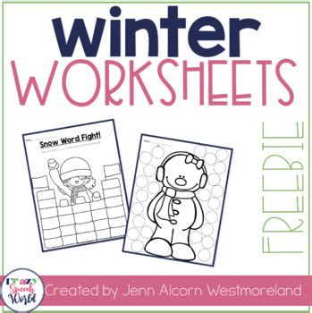 winter worksheets freebie  jenn alcorn teachers pay teachers