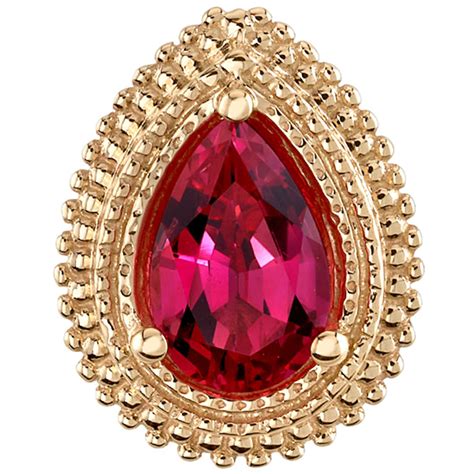 Bvla Body Vision Afghan Pear Threaded End In Gold With Ruby