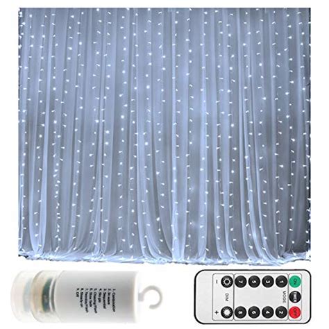 Battery Operated 300 Led Curtain String Lights W Remote And Timer