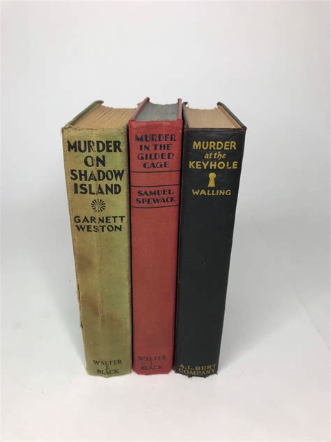 Lot Of 3 Murder Themed Vintage Books For Decor Etsy