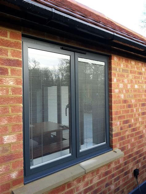 Grey Windows With Blinds Outside Copy Marshall Double Glazing