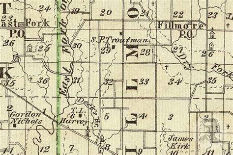Vintage Montgomery County Il Map 1876 Old Illinois Map Etsy