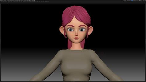 Zbrush Stylized Character Girl Base Mesh Amy Girl Style 6 Blender