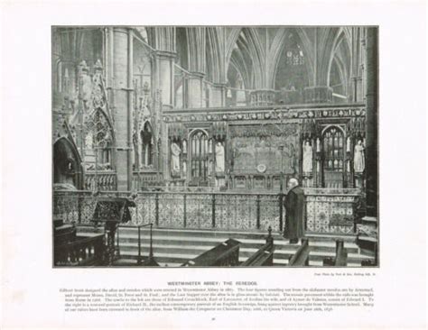 Westminster Abbey The Reredos London Antique Old Picture Print 1896 Tql