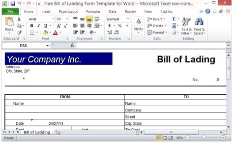Load more similar pdf files. Free Bill of Lading Form Template for Excel