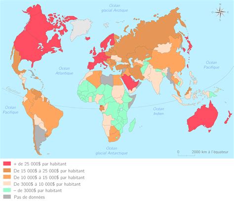 Le PIB dans le monde - TES - Carte Géographie - Kartable