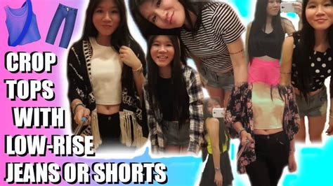 How To Style Crop Tops With Low Rise Jeans Or Shorts Youtube