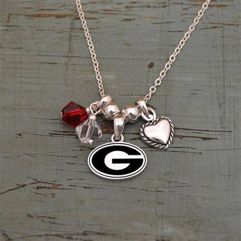 Georgia Bulldogs Memory Necklace Memorial Necklace Fan Jewelry Necklace