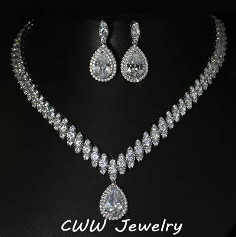 Aliexpress Com Buy High Quality Cubic Zirconia Wedding Necklace And