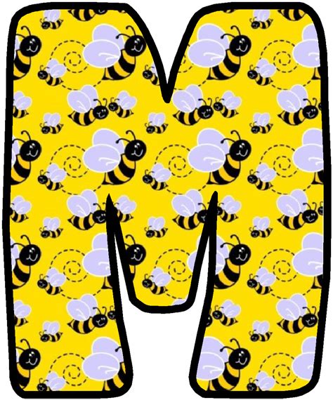 Abecedario De Abejas En Fondo Amarillo Yellow Alphabeth With Bees